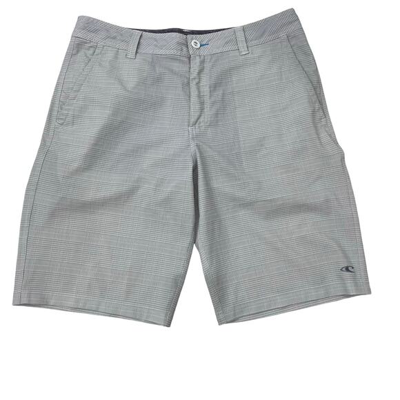 O'neill Surf Wear Hybrid Men's 32 Casual Plaid Flat Front Chino Shorts - Picture 1 of 6
